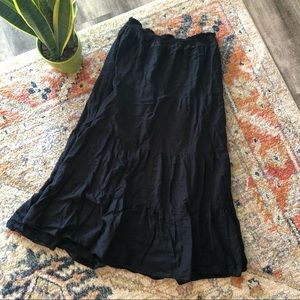 Black Tiered Maxi Skirt